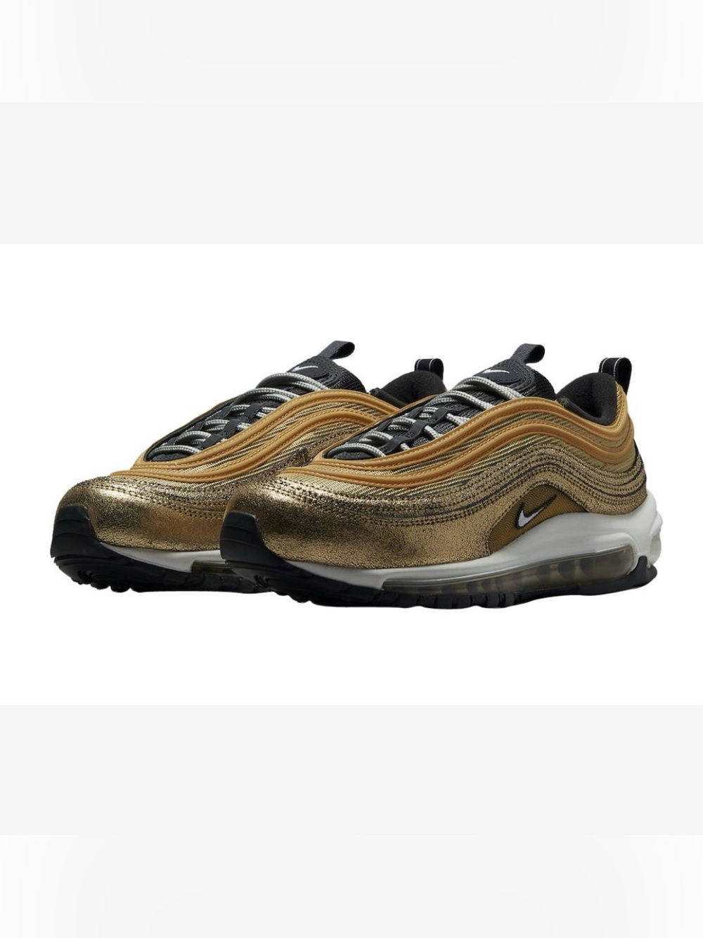 Nike women’s Air Max 97 “golden gals” running shoes metallic size 10